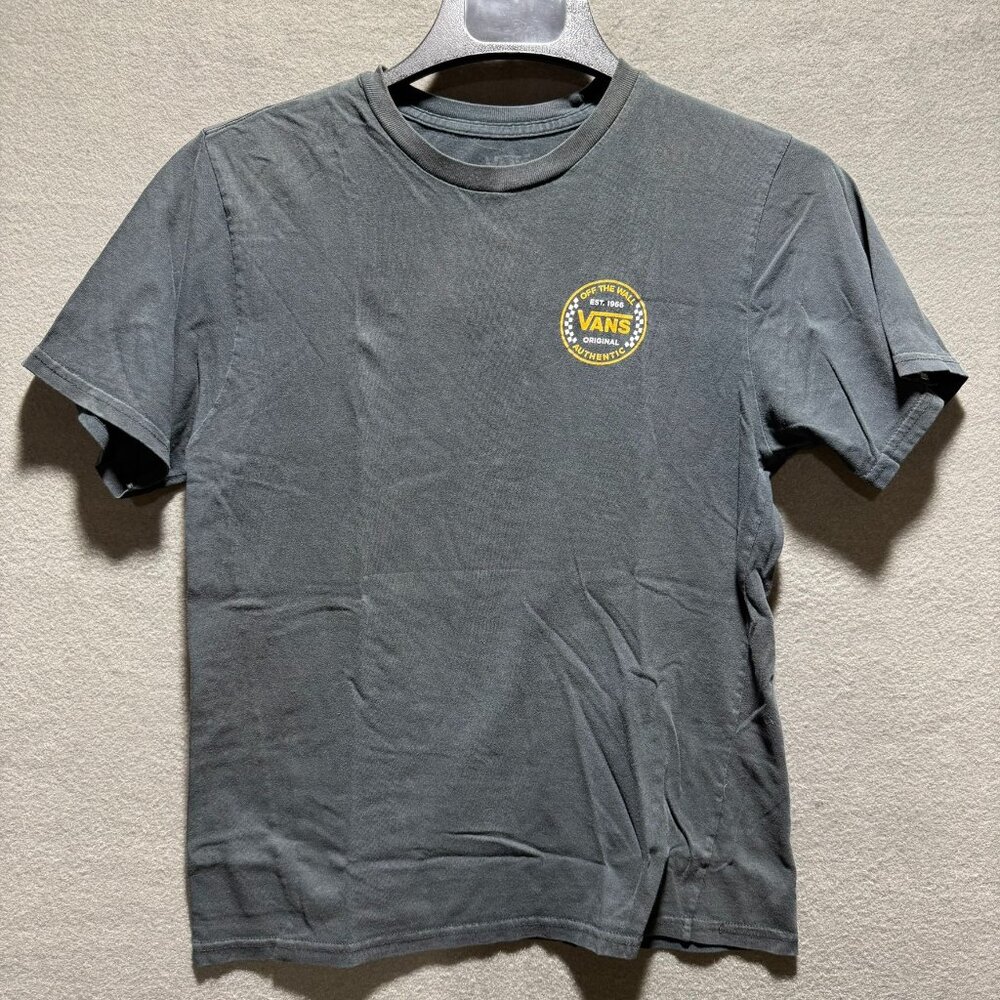 VANS Off The Wall Youth Boys T-shirt Size Large Black Vans Of The Wall